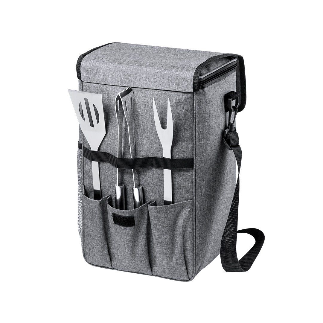 Set barbacoa personalizado Nevera Arcadia de RPET con interior isotermo - Verano - Regalo Promocional Personalizado - vista alternativa