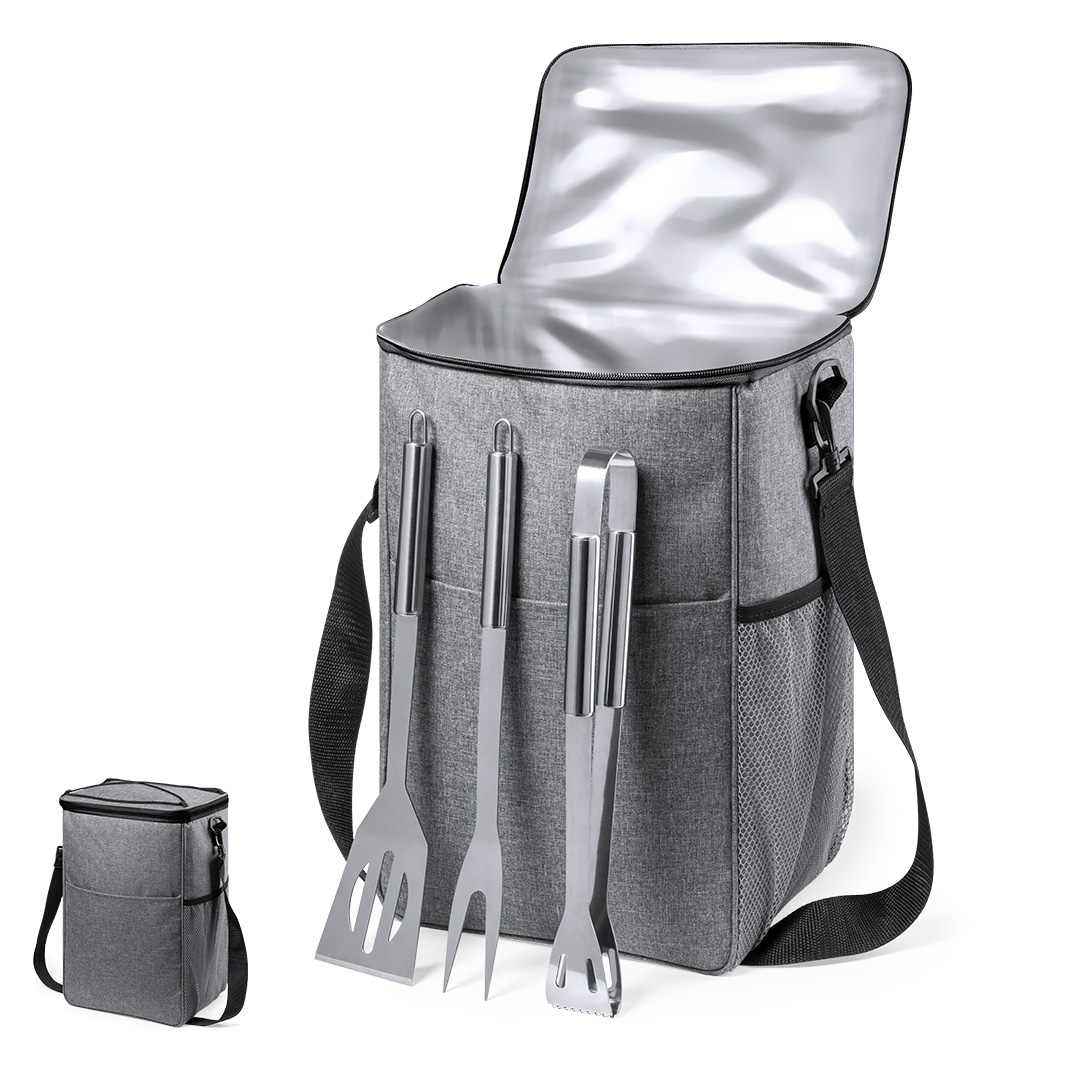 Set barbacoa personalizado Nevera Arcadia de RPET con interior isotermo - Verano - Regalo Promocional Personalizado