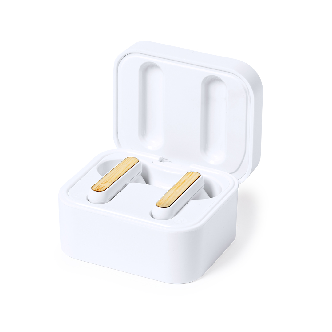 Auriculares Cargador Billins bambú carga inalámbrica 10W - Tecnología - Regalo Promocional Personalizado - vista alternativa