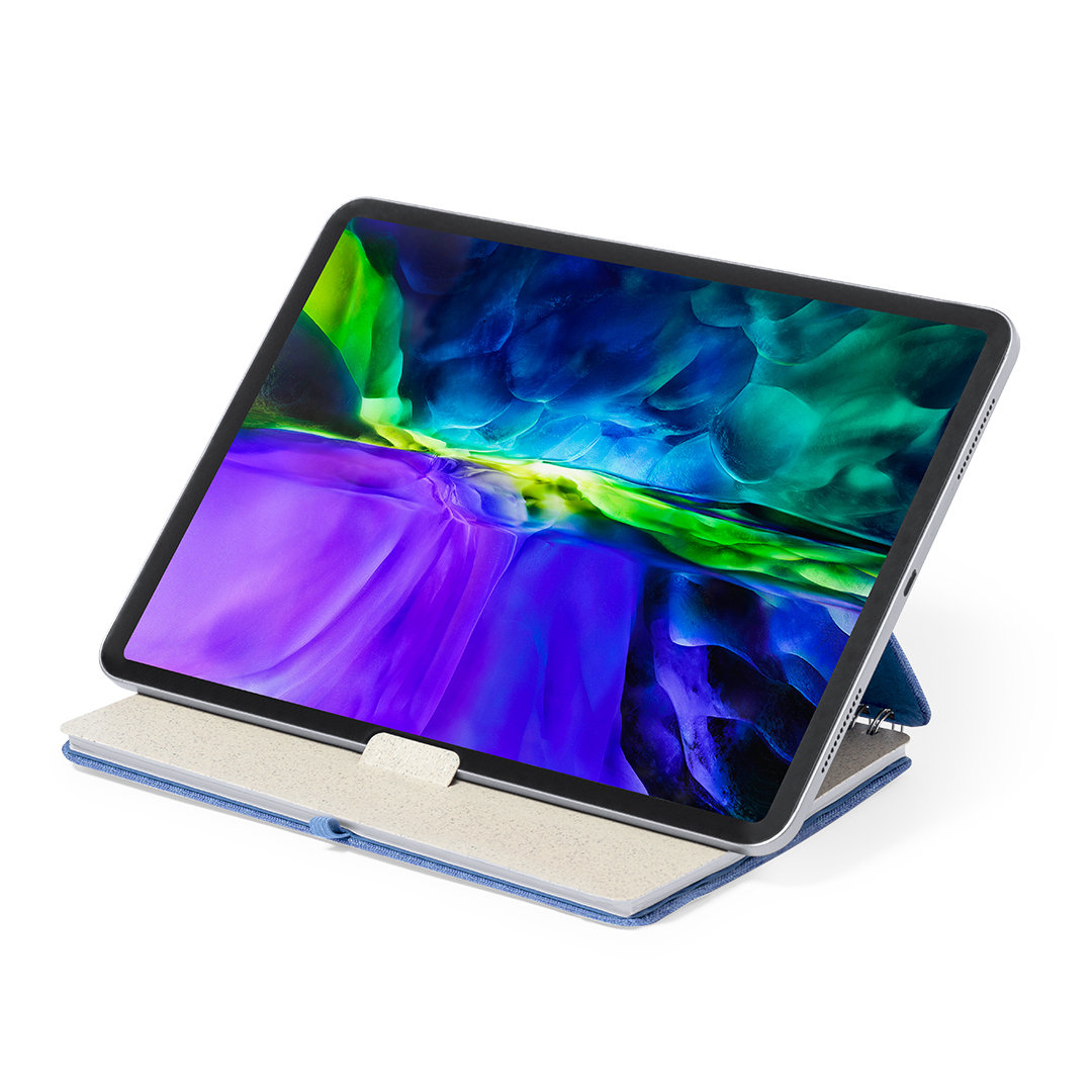 Libreta soporte personalizada Maisux de RPET con caña de trigo