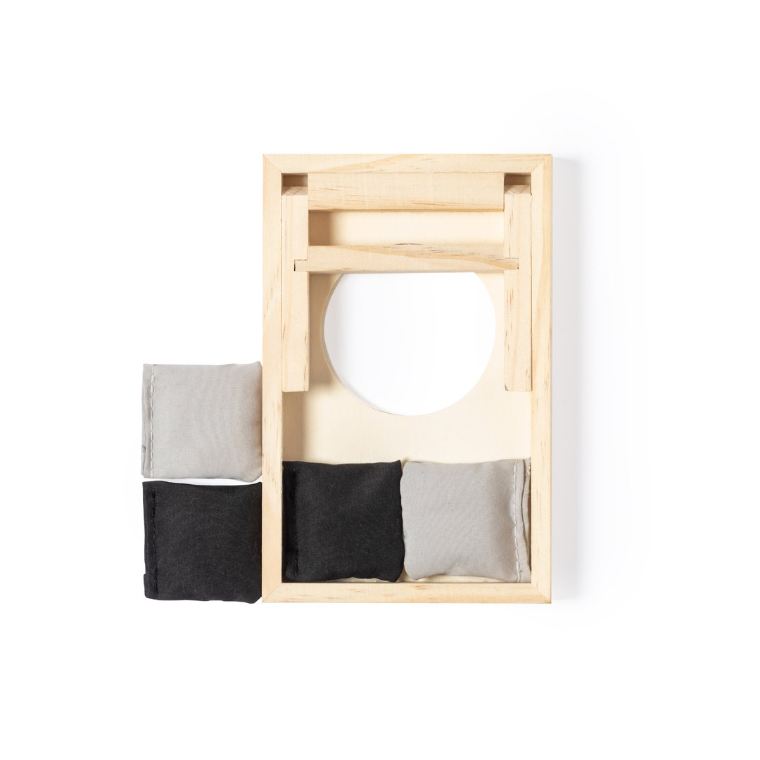 Juego personalizado Tumble habilidad de madera pino con saquitos arena