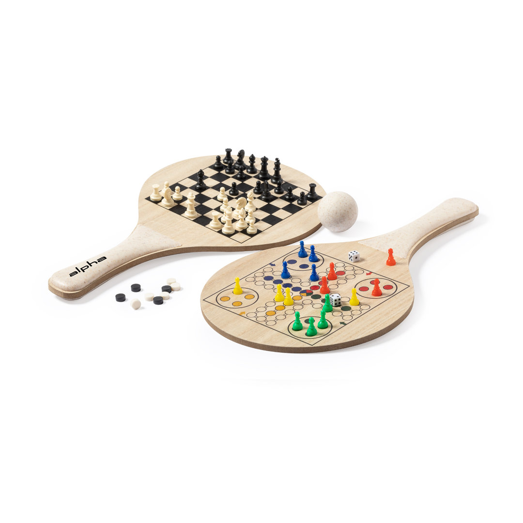 Palas de playa personalizadas Pecter multijuego de madera con caña trigo - Verano - Regalo Promocional Personalizado - imagen 5