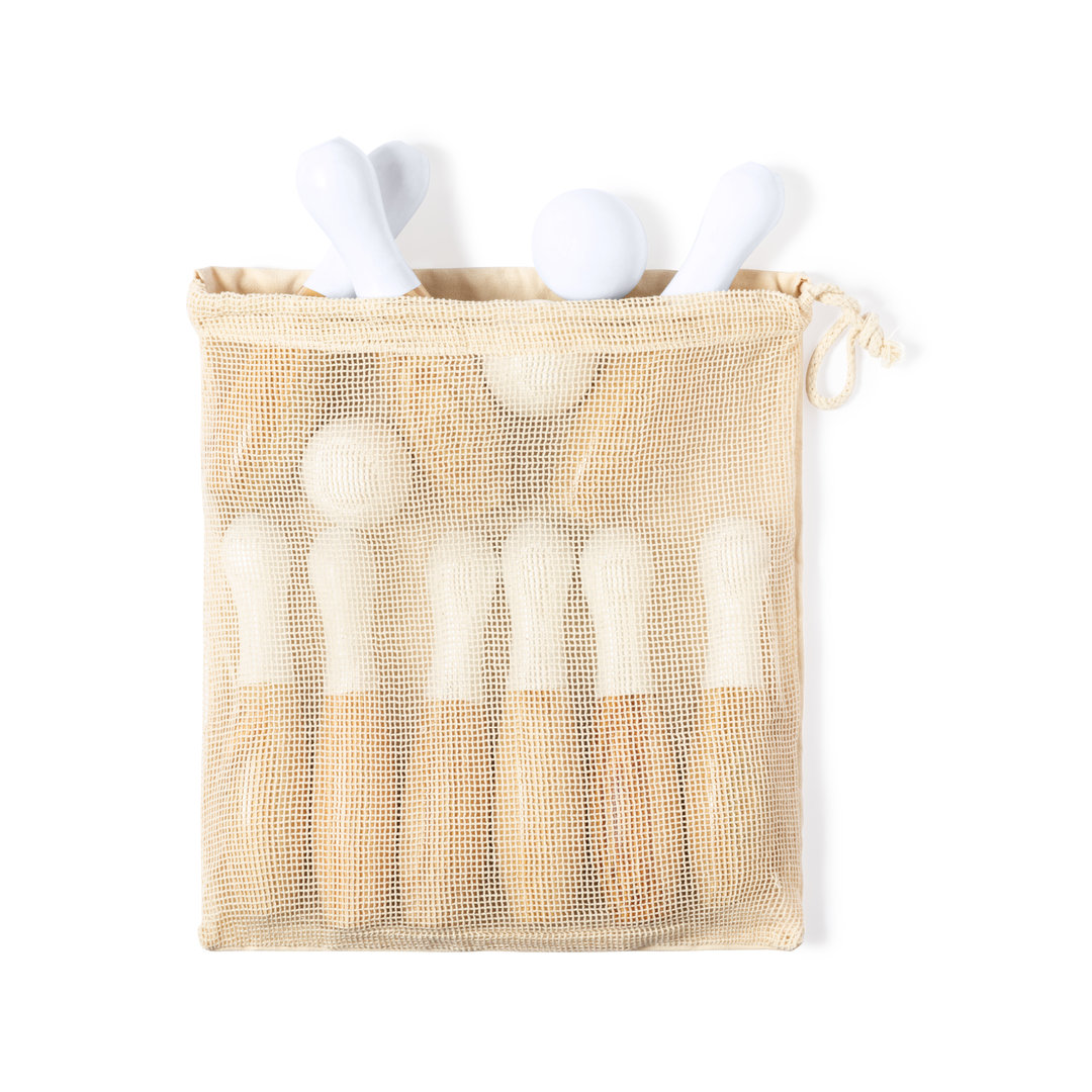 Juego personalizado Bolos Spare de madera pino con bolsa algodón - Verano - Regalo Promocional Personalizado - vista alternativa
