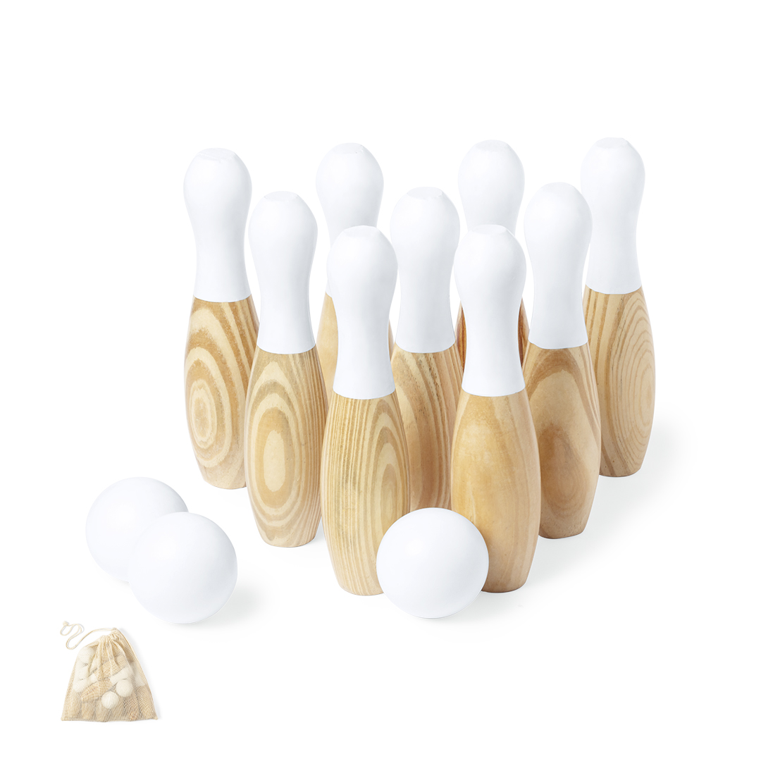 Juego personalizado Bolos Spare de madera pino con bolsa algodón - Verano - Regalo Promocional Personalizado