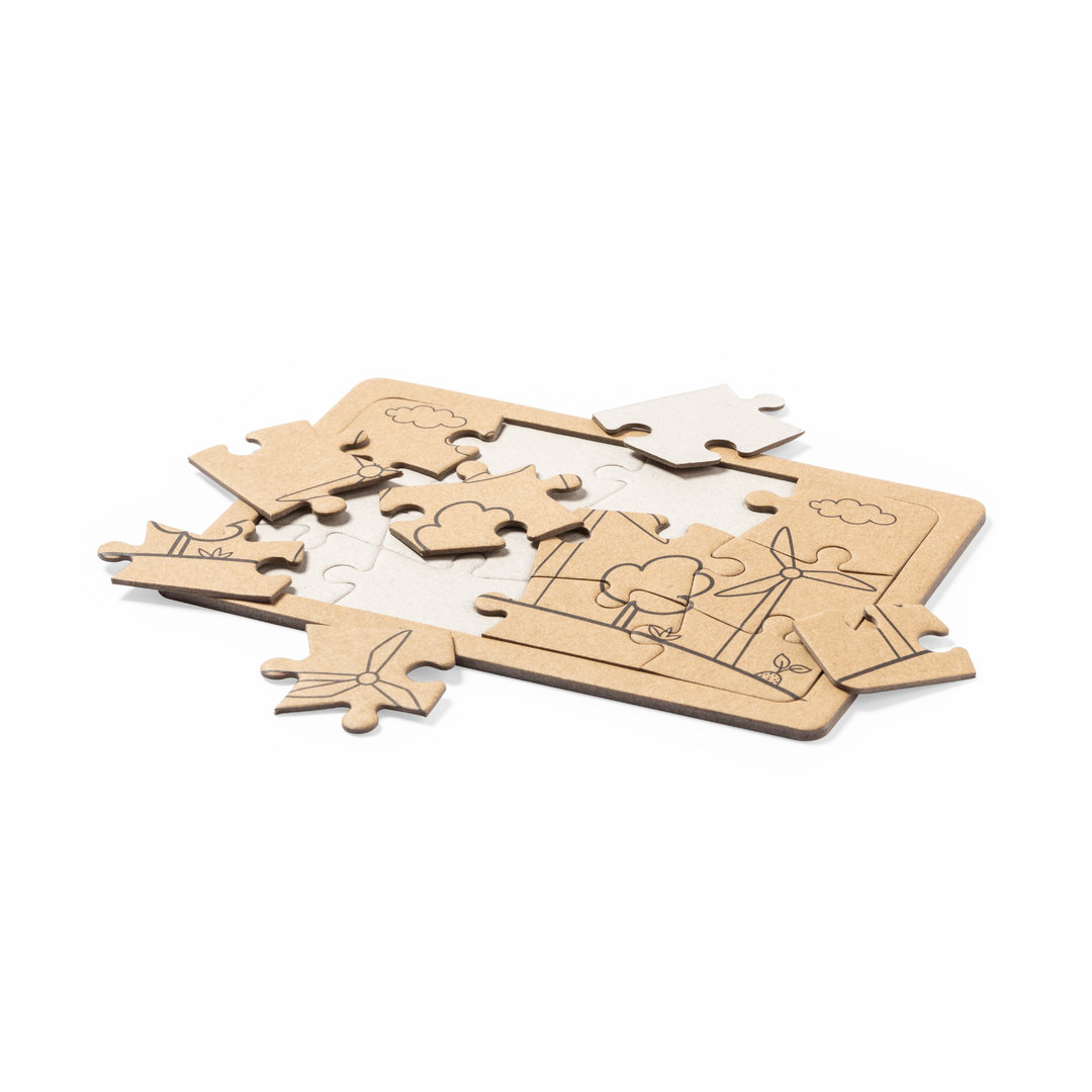 Set de puzzles personalizado Clavier de cartón reciclado con 2 puzzles ECO - Niños y Juegos - Regalo Promocional Personalizado - vista alternativa