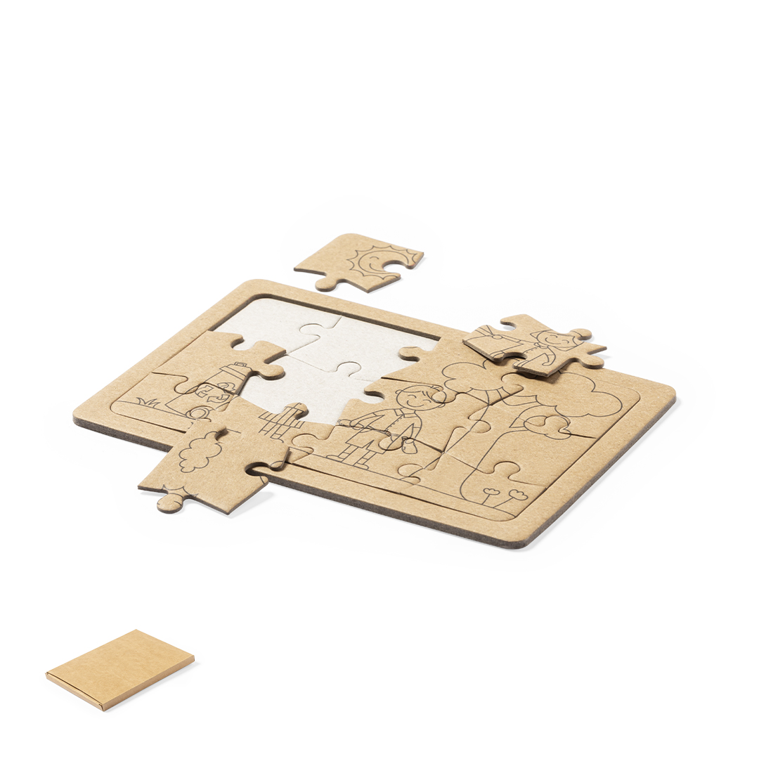 Set de puzzles personalizado Clavier de cartón reciclado con 2 puzzles ECO - Niños y Juegos - Regalo Promocional Personalizado