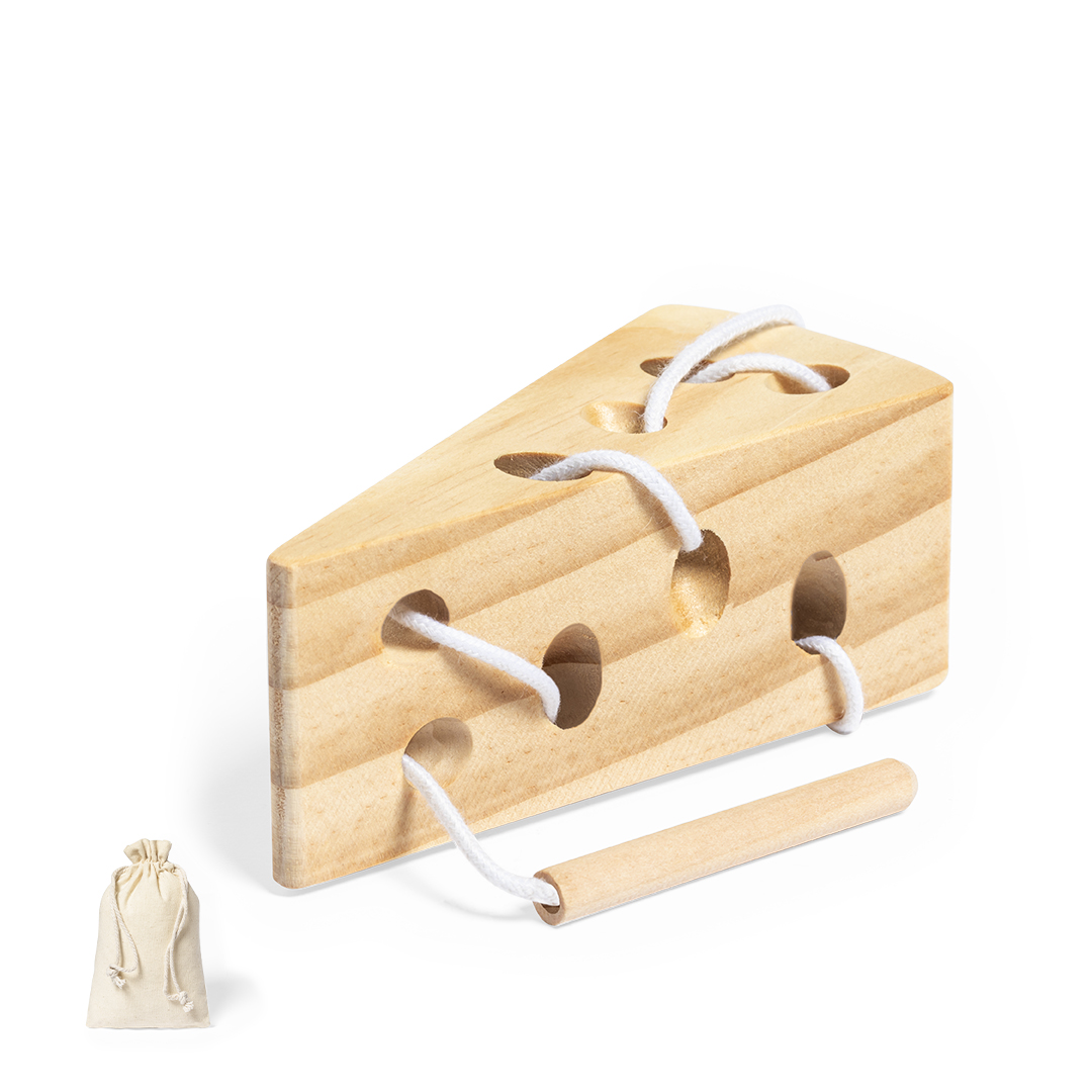 Juego de habilidad personalizado Milie de madera pino natural con bolsa algodón - Verano - Regalo Promocional Personalizado
