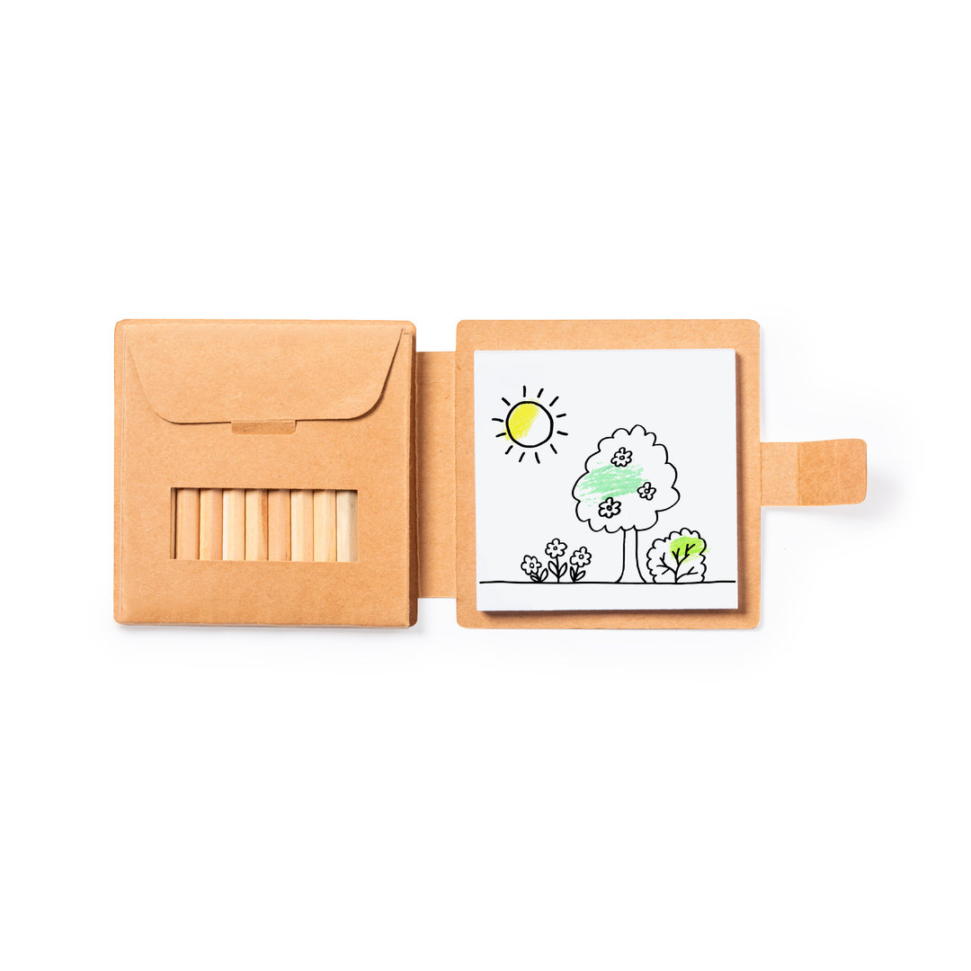 Set personalizado Lauglin para colorear de cartón reciclado 36 hojas - Tazas y botellas - Regalo Promocional Personalizado - vista alternativa