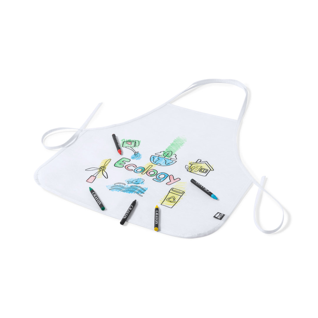 Delantal personalizado Mayfil de RPET para colorear con 5 ceras