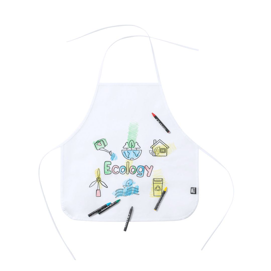 Delantal personalizado Mayfil de RPET para colorear con 5 ceras - Hogar - Regalo Promocional Personalizado - vista alternativa