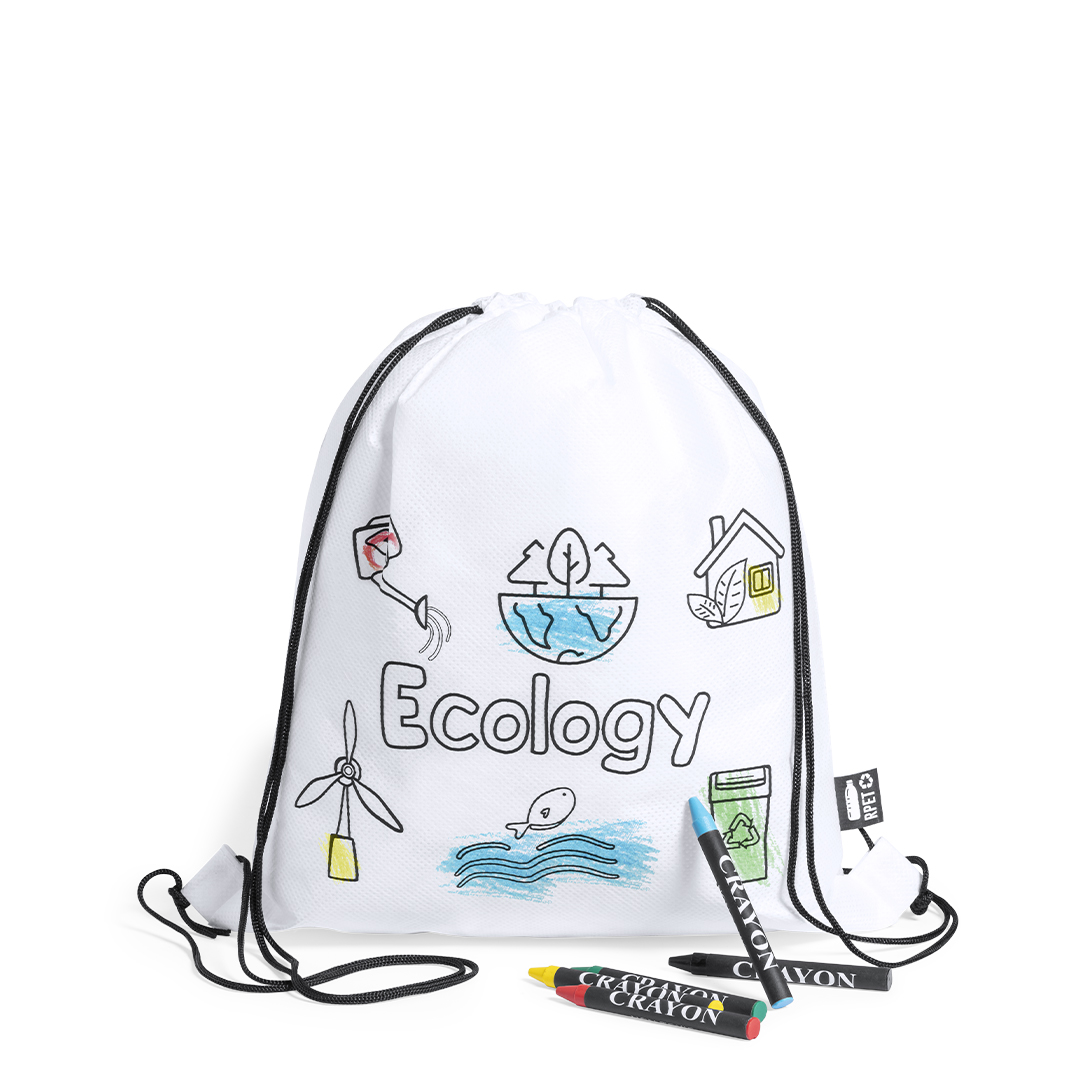 Mochila personalizada Balard de RPET para colorear con ceras - Mochilas personalizadas - Regalo Promocional Personalizado