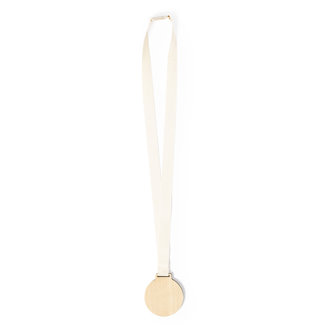 Medalla personalizada Guster de madera natural con cordón algodón - Trofeos - Regalo Promocional Personalizado