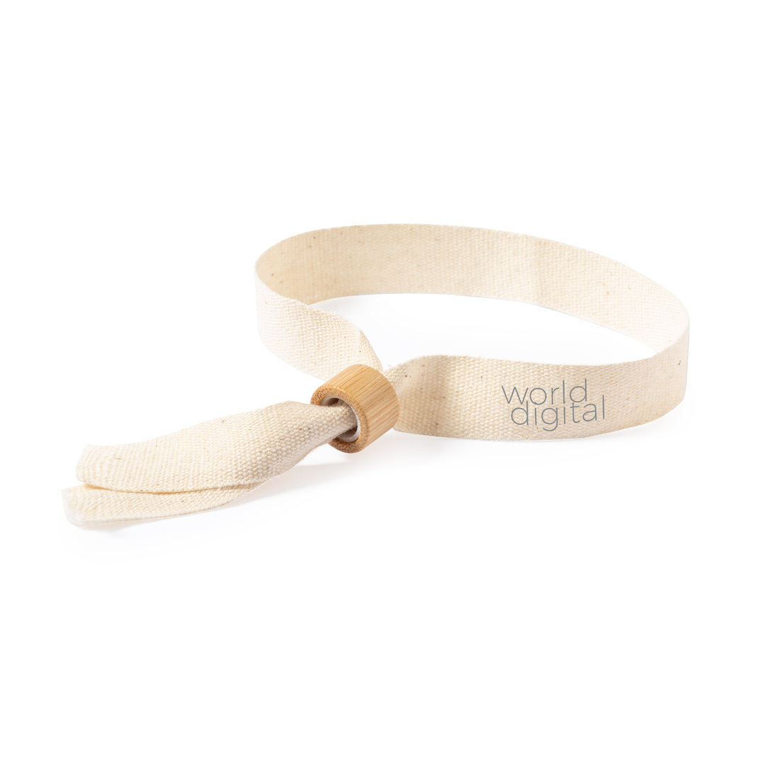 Pulsera personalizada Bosgo nature de algodón y bambú - Pulseras personalizadas - Regalo Promocional Personalizado - vista alternativa