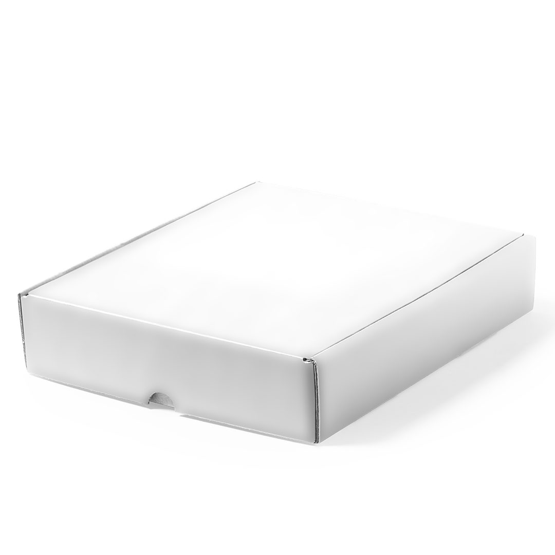 Caja de presentación personalizada Magdus tamaño XL de cartón reciclado blanco