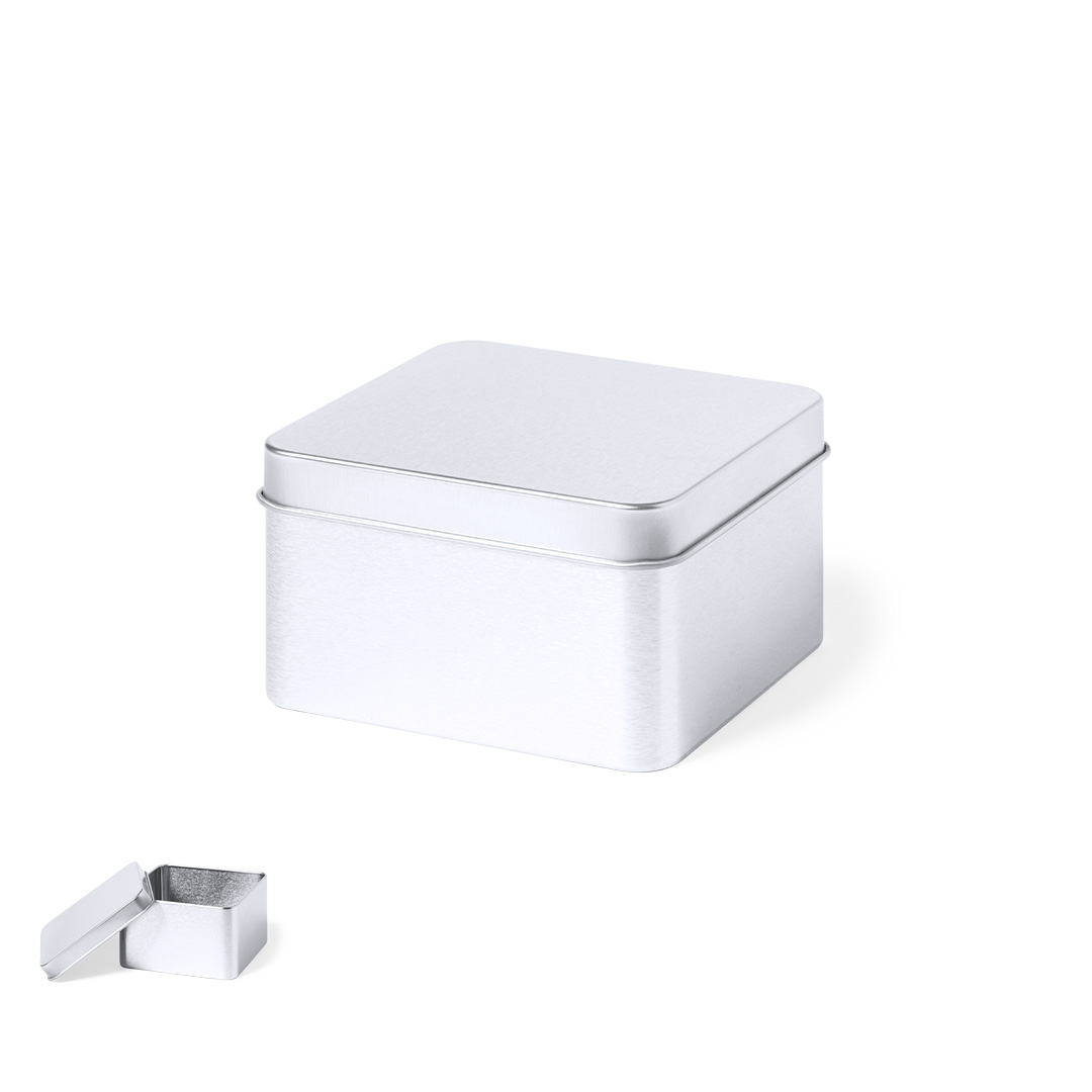Caja de presentación personalizada Topak cuadrada de metal plateado - Packaging - Cajas - Regalo Promocional Personalizado