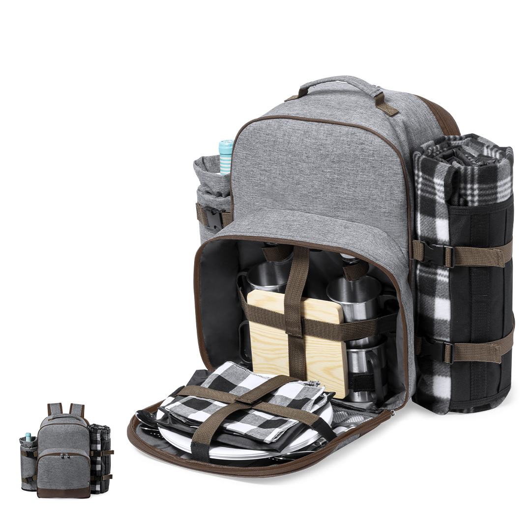 Mochila nevera picnic personalizada Seyman de RPET 600D para 4 servicios - Verano - Regalo Promocional Personalizado