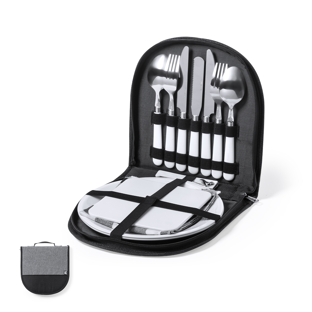 Set de picnic personalizado Tilken para 2 servicios en RPET 600D ECO - Verano - Regalo Promocional Personalizado