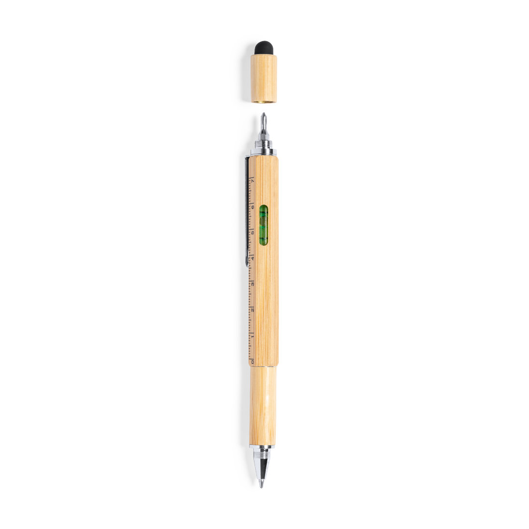 Bolígrafo multifunción personalizado nature Rakars de bambú con nivel - Set de escritura personalizados - Regalo Promocional Personalizado - vista alternativa