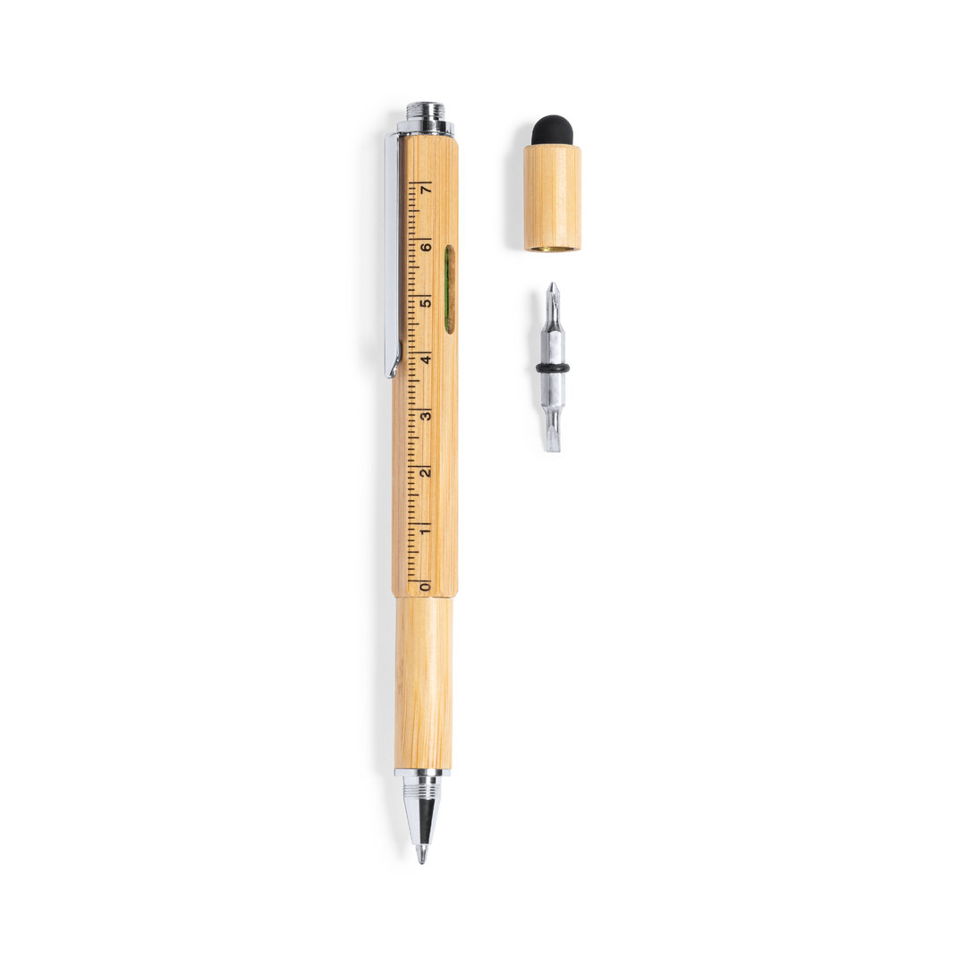 Bolígrafo multifunción personalizado nature Rakars de bambú con nivel - Set de escritura personalizados - Regalo Promocional Personalizado - imagen 3