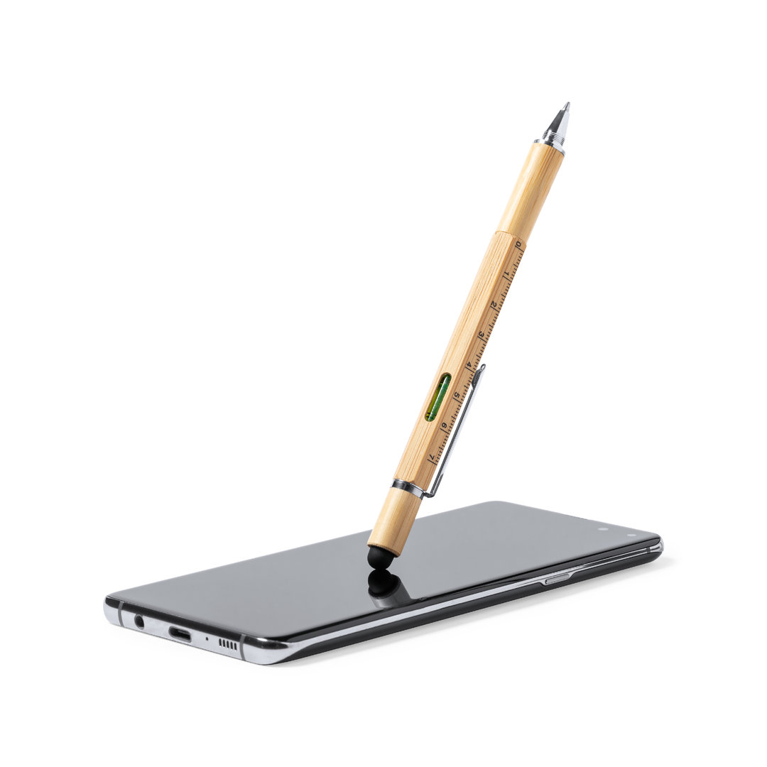Bolígrafo multifunción personalizado nature Rakars de bambú con nivel - Set de escritura personalizados - Regalo Promocional Personalizado - imagen 4