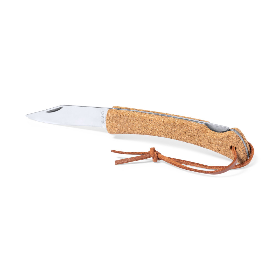 Navaja personalizada Sarper de acero inox con mango corcho natural - Navajas personalizadas - Regalo Promocional Personalizado - vista alternativa