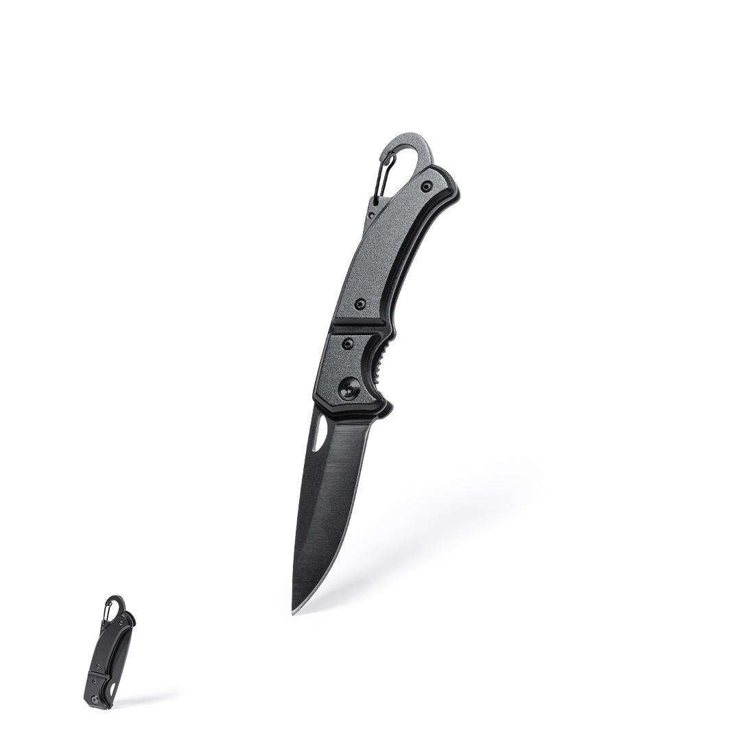 Navaja personalizada Datrak de acero inox con mosquetón integrado - Navajas personalizadas - Regalo Promocional Personalizado