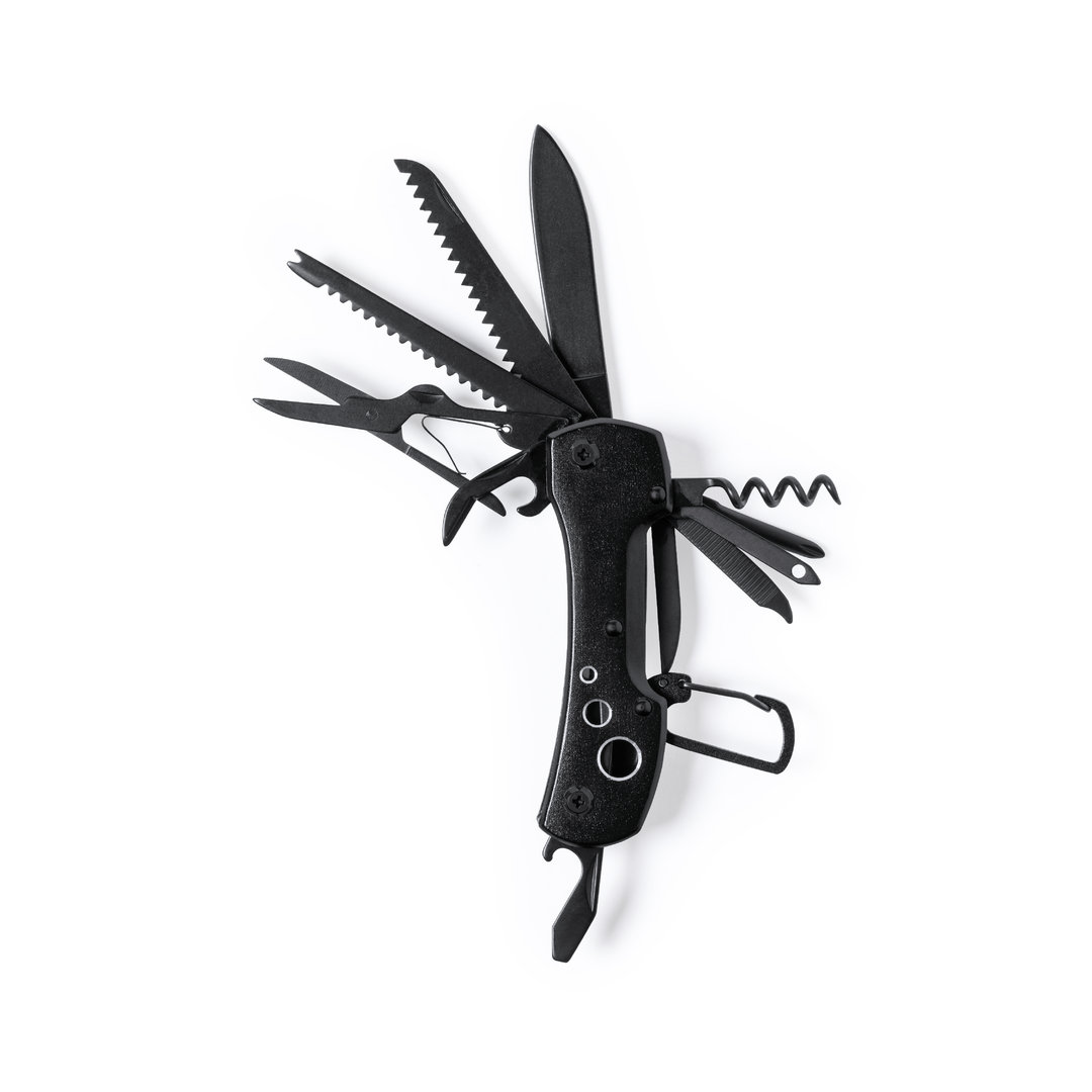 Navaja multiusos personalizada Komit de acero inox con mosquetón - Navajas personalizadas - Regalo Promocional Personalizado - vista alternativa