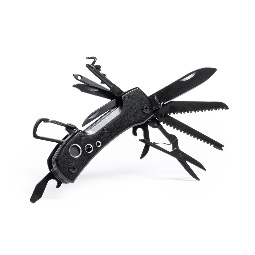 Navaja multiusos personalizada Komit de acero inox con mosquetón - Navajas personalizadas - Regalo Promocional Personalizado - imagen 3