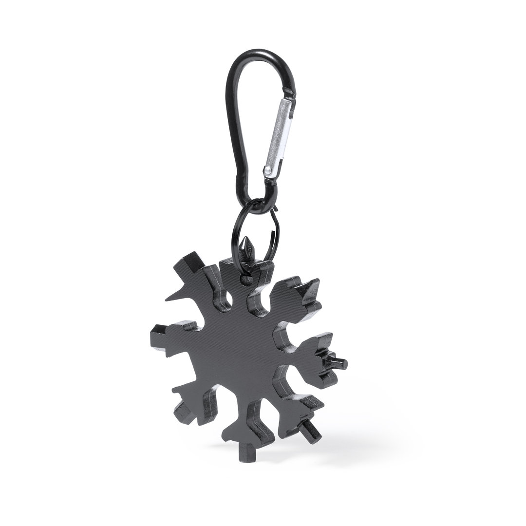 Multiherramienta personalizada Torkul de acero inox con anilla mosquetón