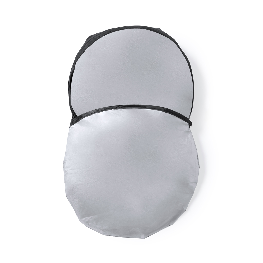 Parasol personalizado Sertark plegable de poliéster plateado grande