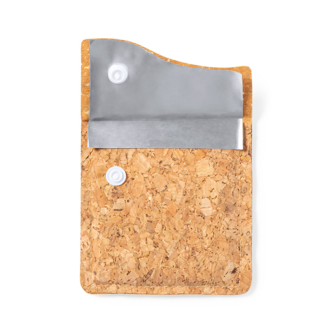 Cenicero de bolsillo personalizado Dokon de corcho natural con aluminio ignífugo