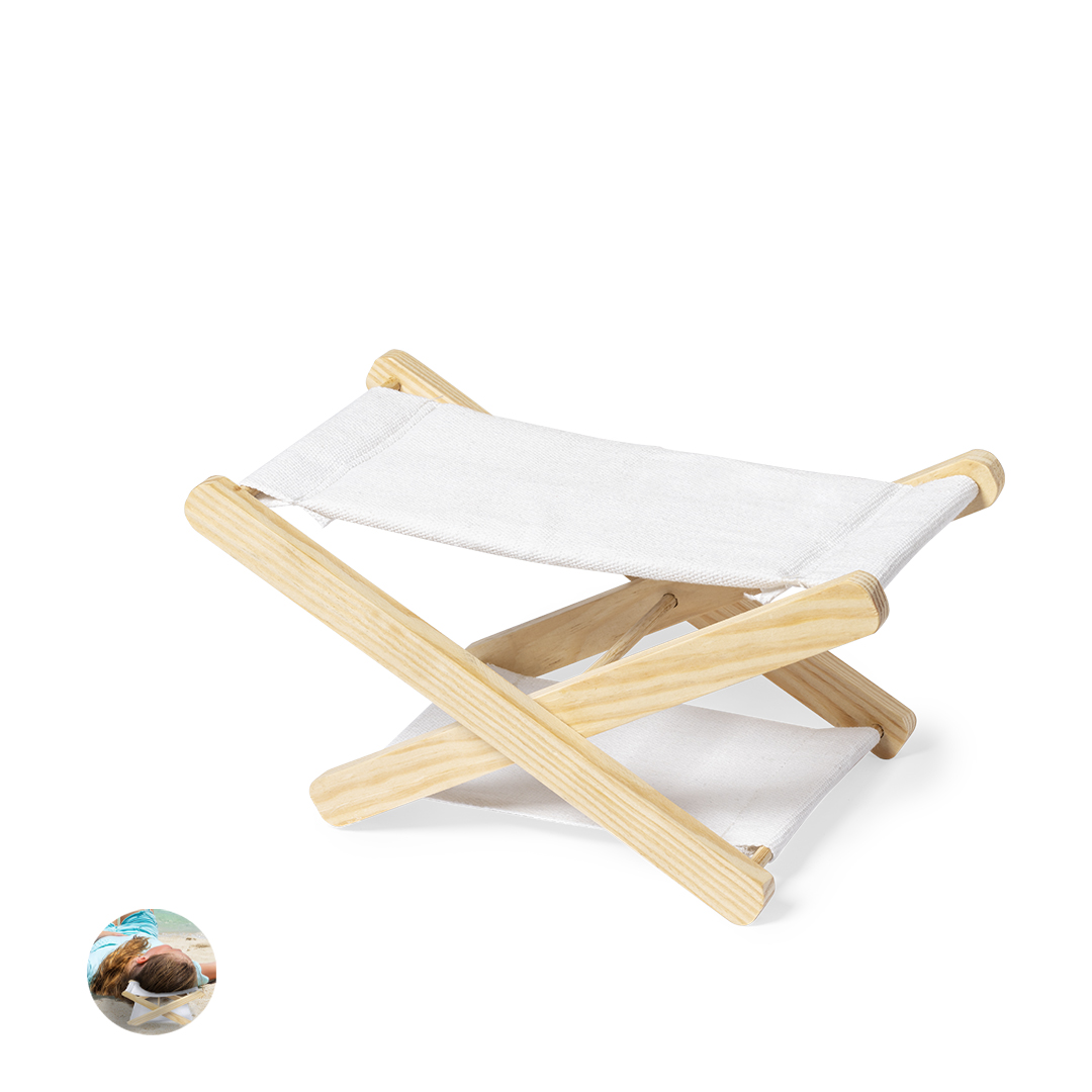 Reposacabezas plegable personalizado Maretis de madera y algodón natural - Otros cuidado personal - Regalo Promocional Personalizado