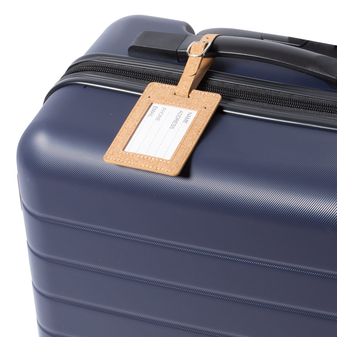 Identificador de maletas personalizado Dastin línea nature de corcho natural con hebilla - Viaje - Regalo Promocional Personalizado - imagen 3