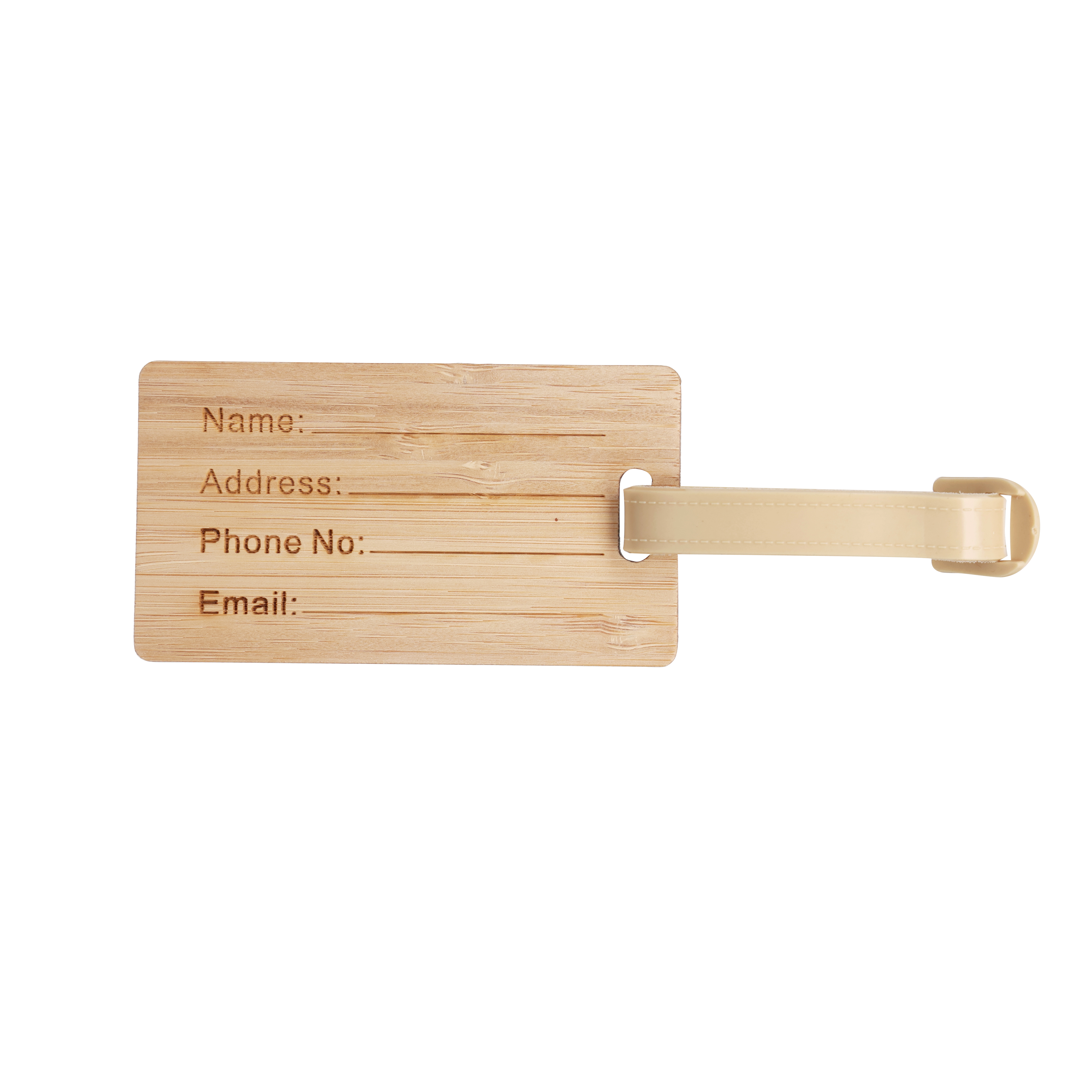 Identificador de maletas personalizado Elwes línea nature de bambú con hebilla - Viaje - Regalo Promocional Personalizado - vista alternativa