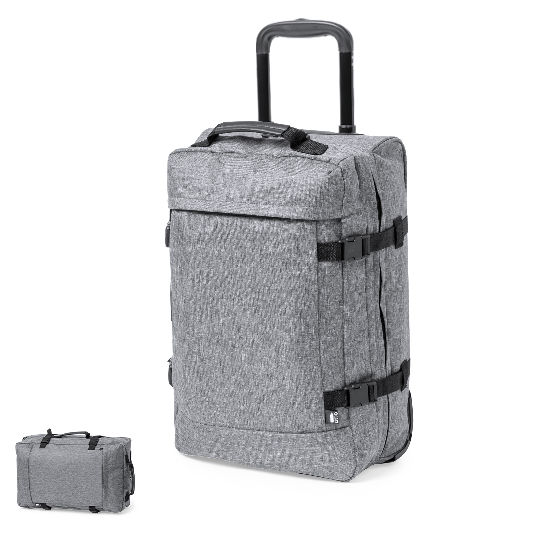 Trolley personalizado Yacman de RPET 300D con cintas ajustables y TSA - Viaje - Regalo Promocional Personalizado