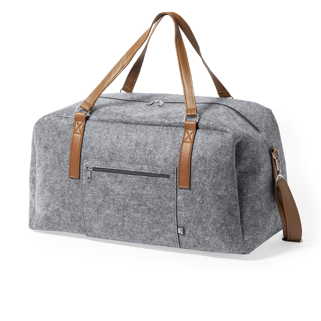 Bolso personalizado Denver de fieltro RPET con asas de polipiel - Viaje - Regalo Promocional Personalizado