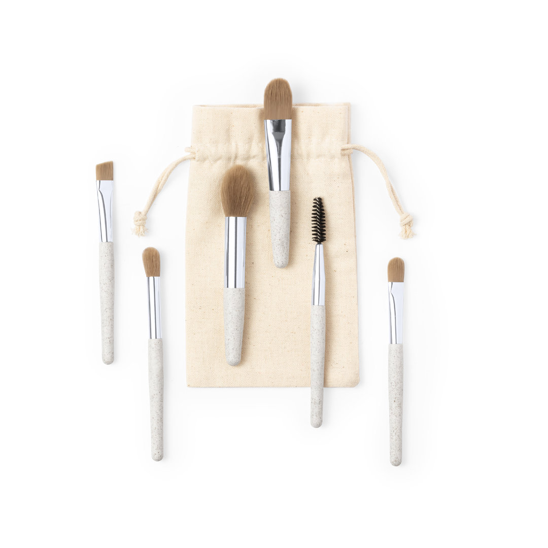 Set brochas maquillaje personalizado Kurt de caña de trigo con funda - Otros cuidado personal - Regalo Promocional Personalizado - vista alternativa