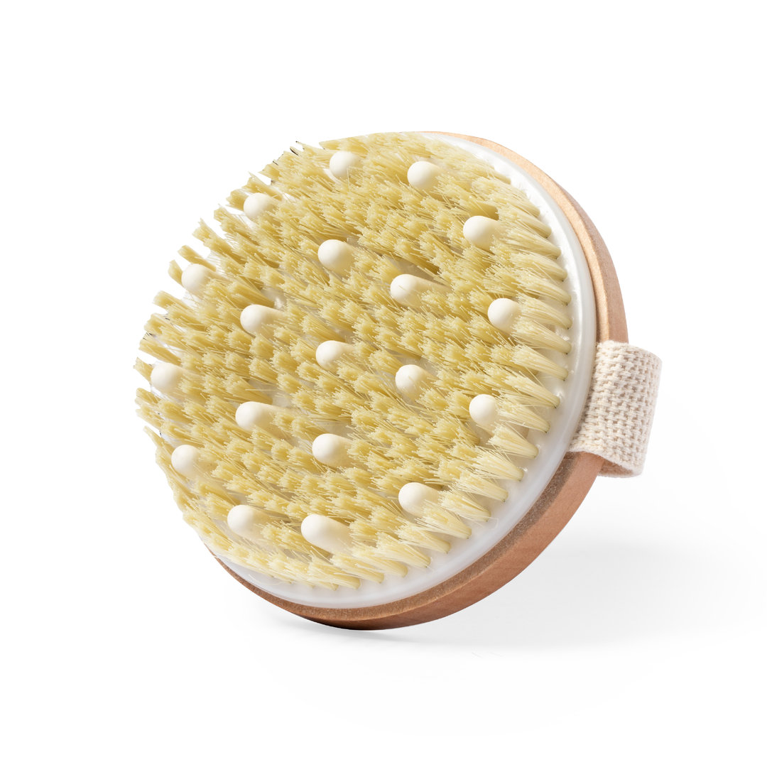 Cepillo exfoliante masajeador personalizado Ruck de madera con algodón - Hogar - Regalo Promocional Personalizado - vista alternativa