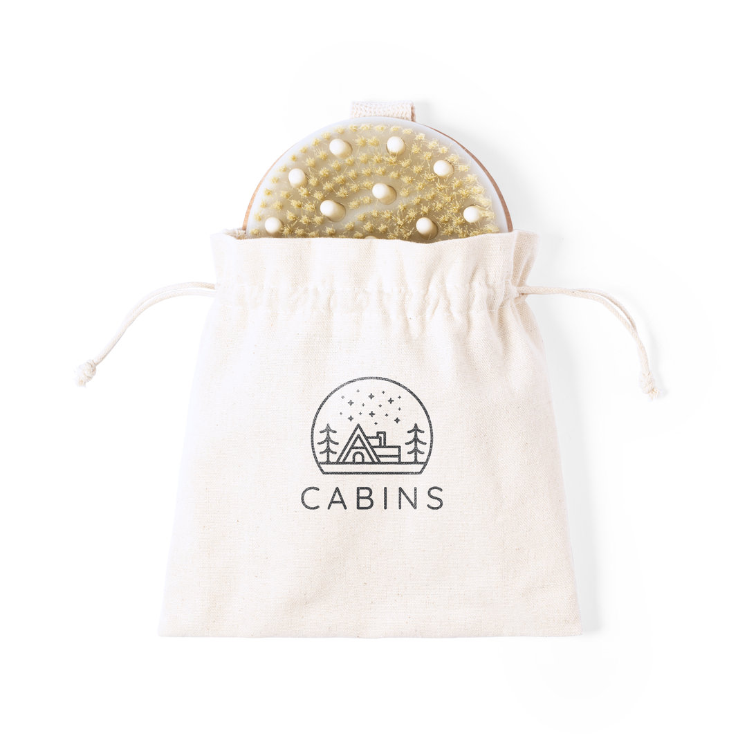 Cepillo exfoliante masajeador personalizado Ruck de madera con algodón - Hogar - Regalo Promocional Personalizado - imagen 4