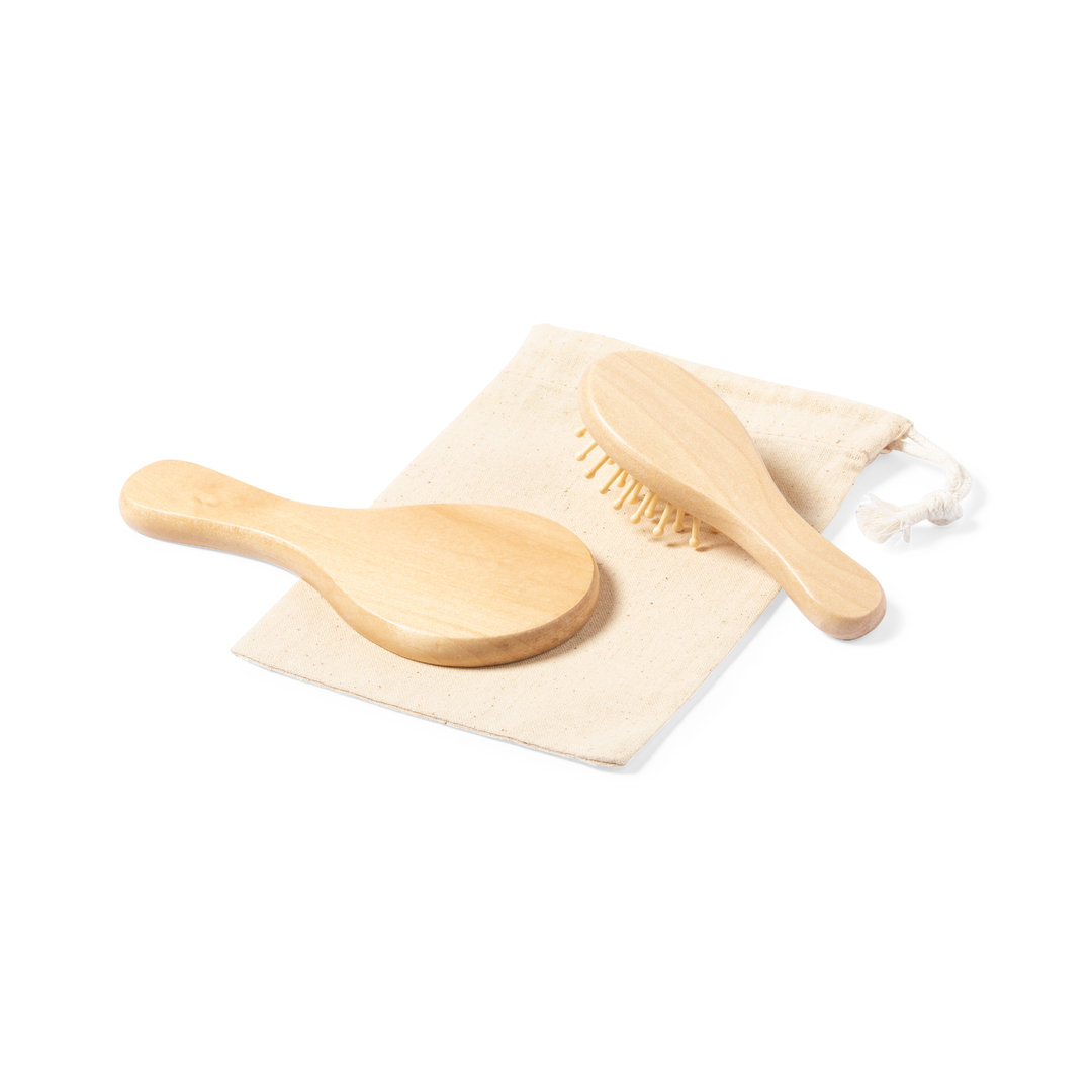 Set espejo y cepillo personalizado Dianex de madera con funda algodón - Tazas y botellas - Regalo Promocional Personalizado - imagen 5