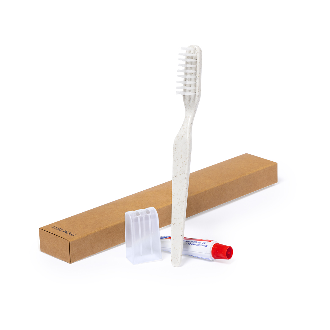 Set dental personalizado Kit cepillo caña de trigo con pasta - Tazas y botellas - Regalo Promocional Personalizado