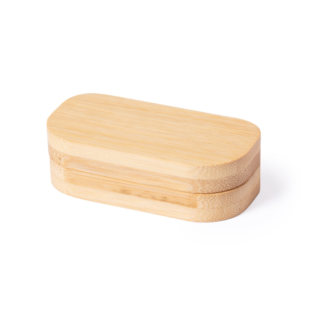 Pastillero personalizado Pensol de bambú con cierre magnético
