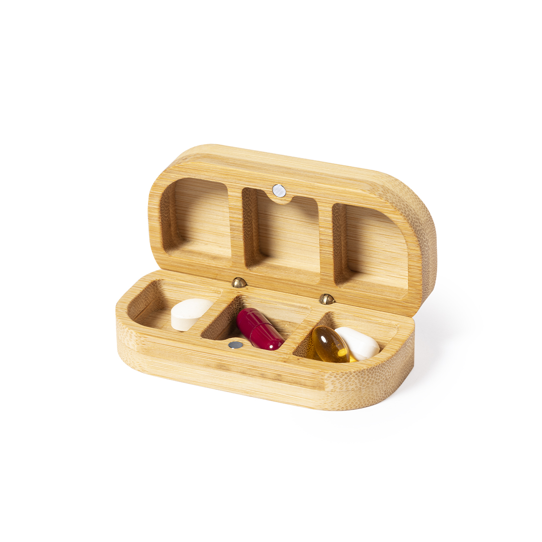 Pastillero personalizado Pensol de bambú con cierre magnético - Pastilleros personalizados - Regalo Promocional Personalizado