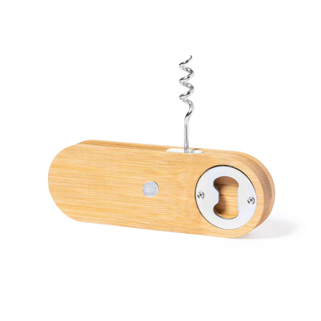 Sacacorchos abridor personalizado Perring magnético de bambú con sistema metálico - Hogar - Regalo Promocional Personalizado - imagen 4