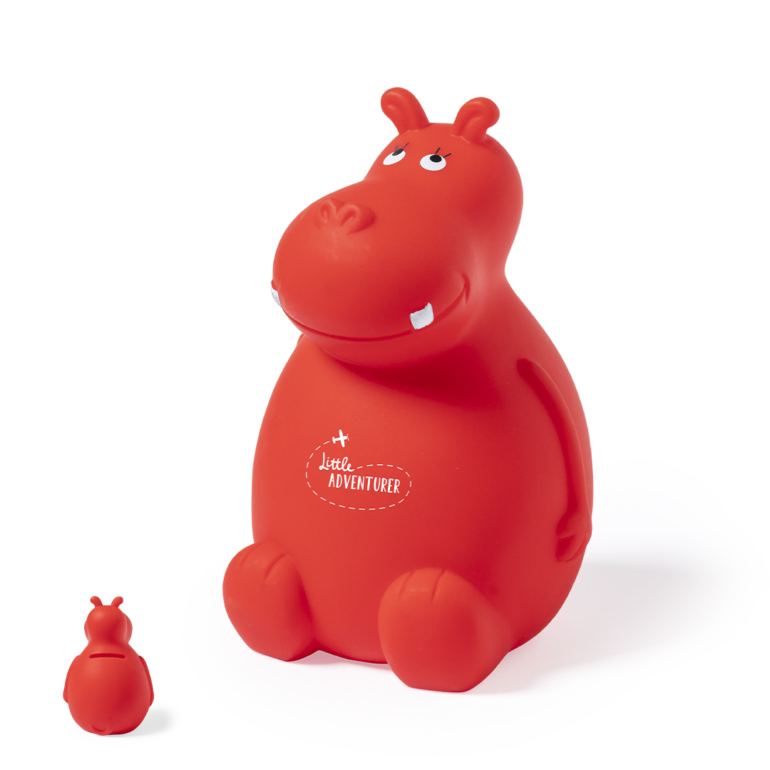 Hucha personalizada Hippo hipopótamo de PVC resistente para niños - Niños y Juegos - Regalo Promocional Personalizado