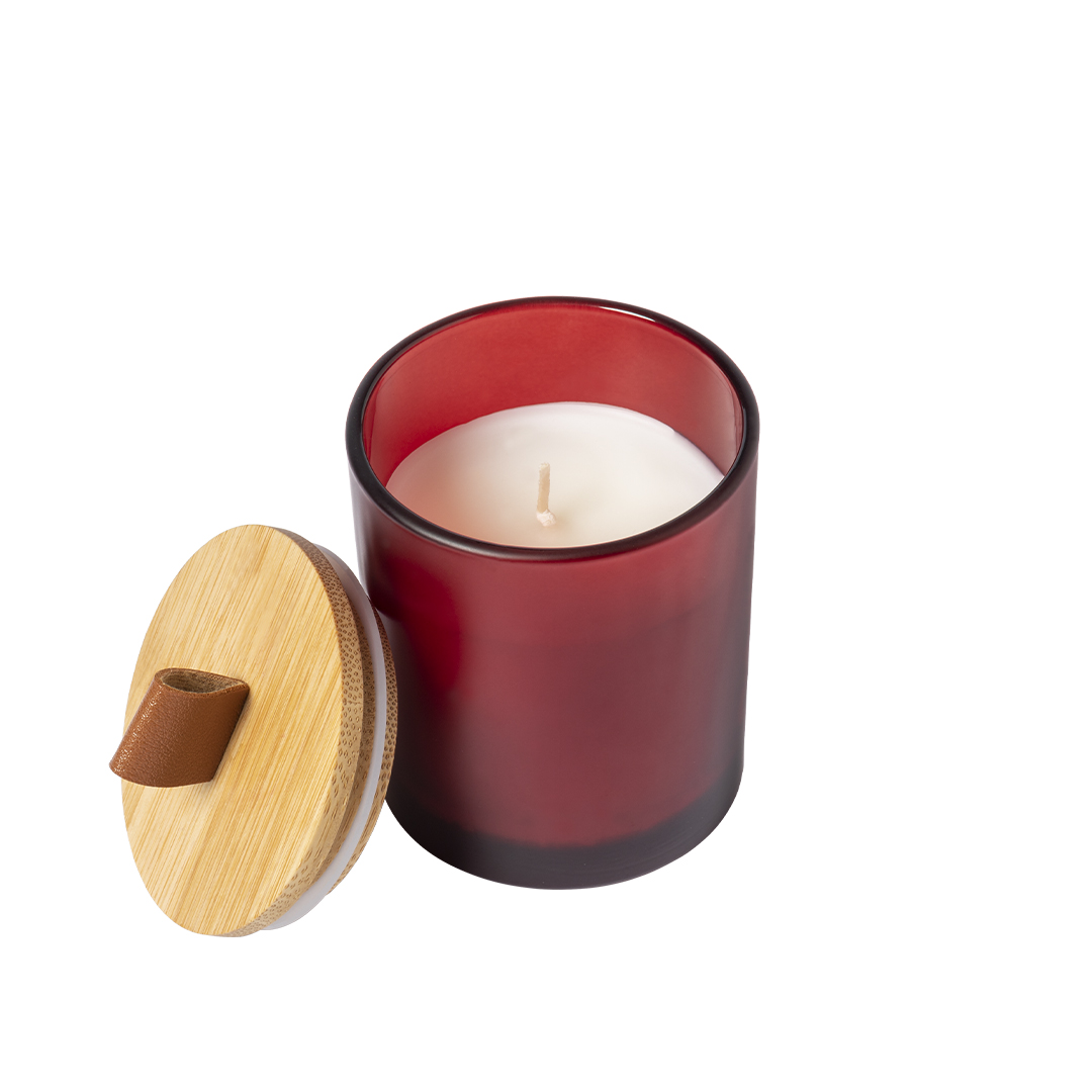 Vela aromática personalizada Lonka de cristal con tapa bambú multicolor - Velas personalizadas - Regalo Promocional Personalizado