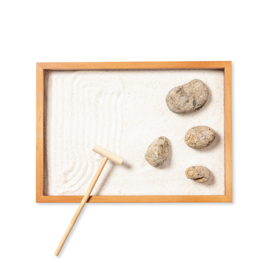 Mini jardín zen personalizado Azumy con rastrillo de madera - Jardín - Regalo Promocional Personalizado - vista alternativa
