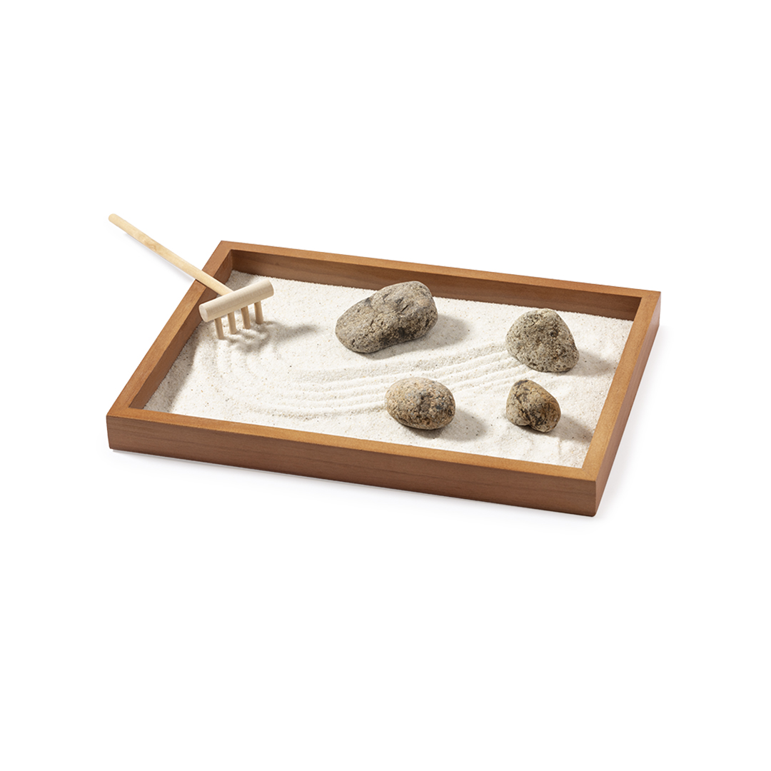 Mini jardín zen personalizado Azumy con rastrillo de madera - Jardín - Regalo Promocional Personalizado - imagen 4