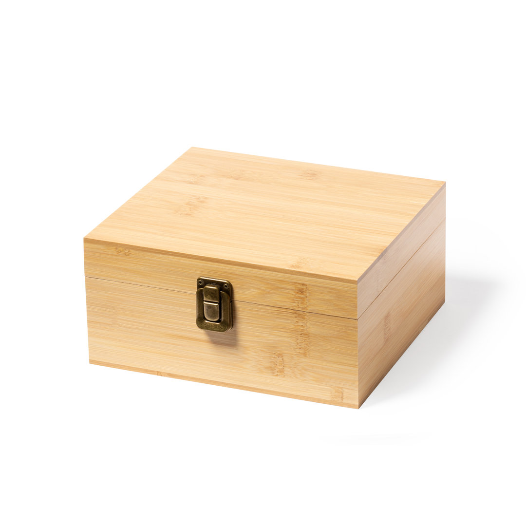 Set de whisky personalizado Steger de bambú con cubitos de piedra natural