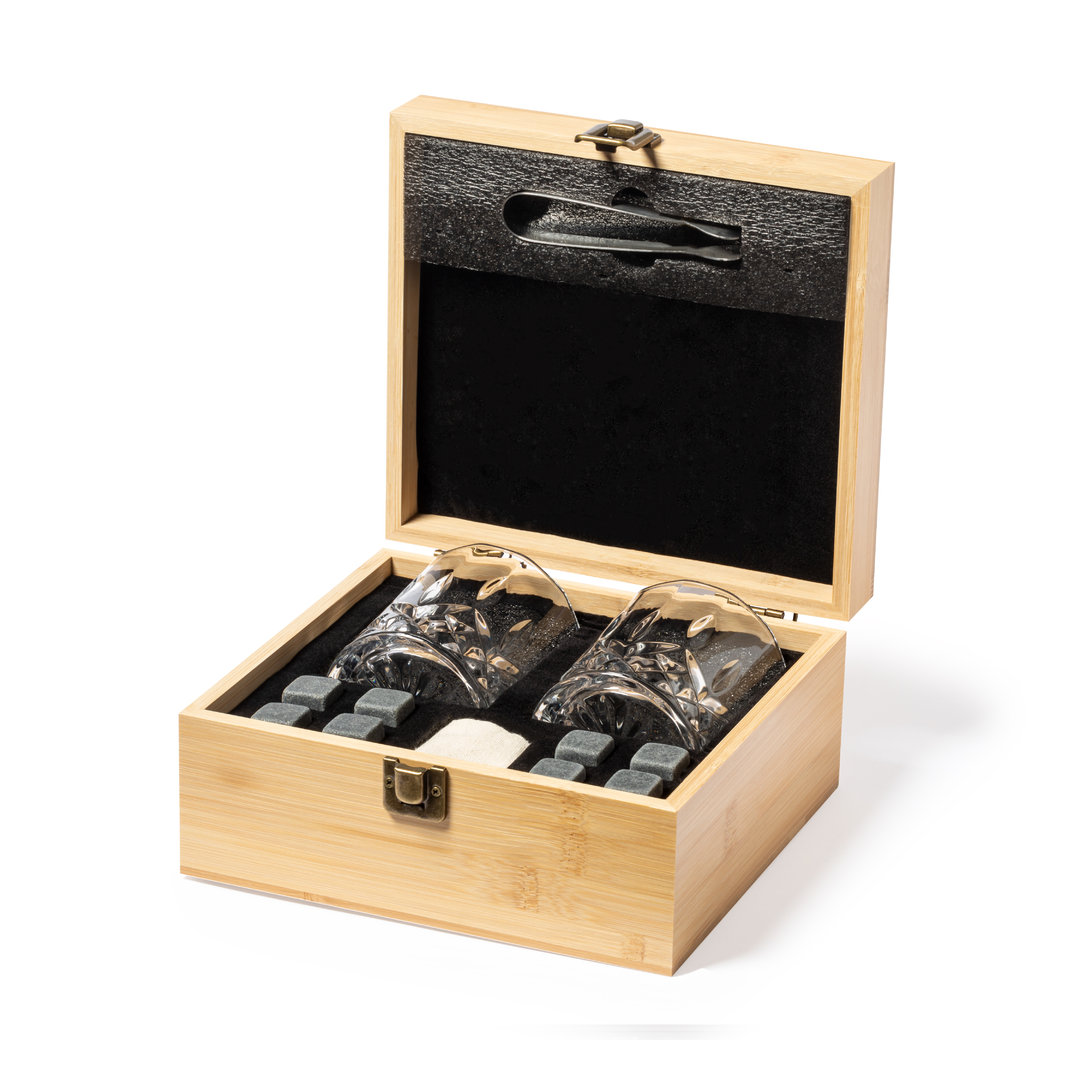 Set de whisky personalizado Steger de bambú con cubitos de piedra natural - Packs de regalo personalizado - Regalo Promocional Personalizado - imagen 5